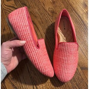 Birdies | Starling‎ Flats Lipstick Pink Raffia Woven Loafers Women's Size 7